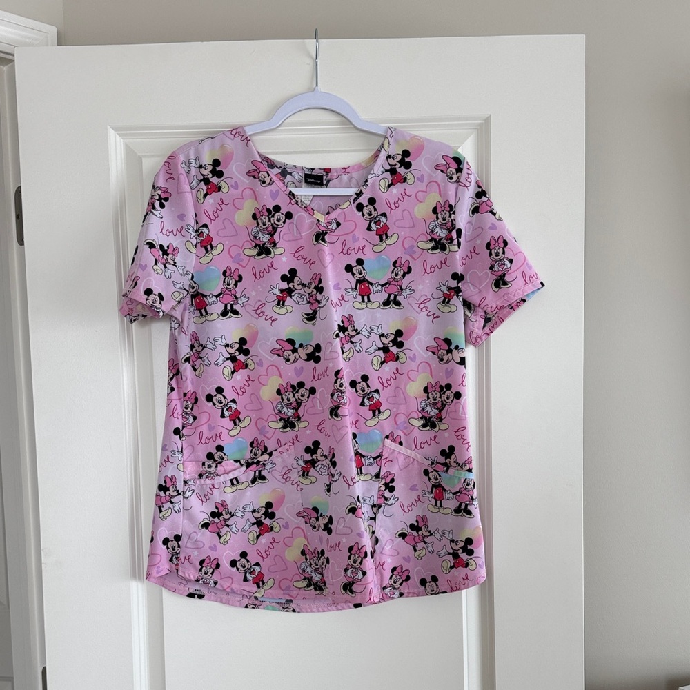 Minnie & Mickey Scrub Top